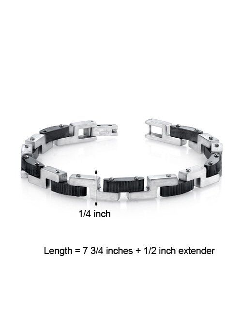 Peora Stylish Surgical Grade Stainless Steel Two-Tone Z Link Bracelet for Men