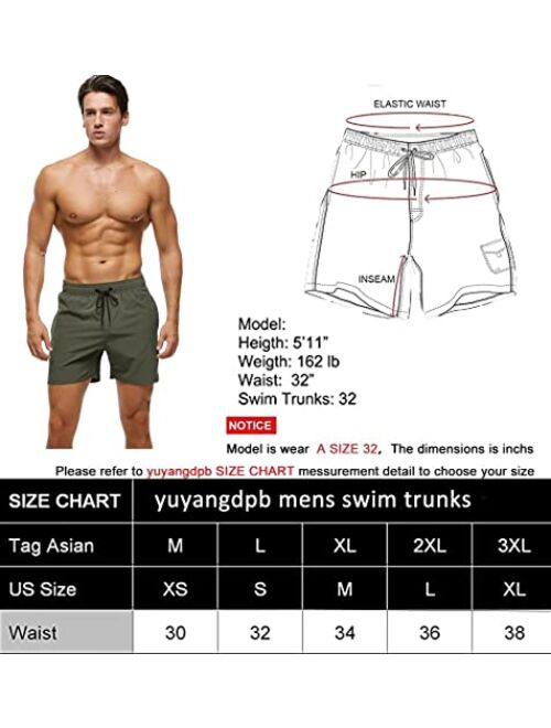 yuyangdpb Men's Swim Trunks 5" Short Quick Dry Swim Beach Shorts Swimwear