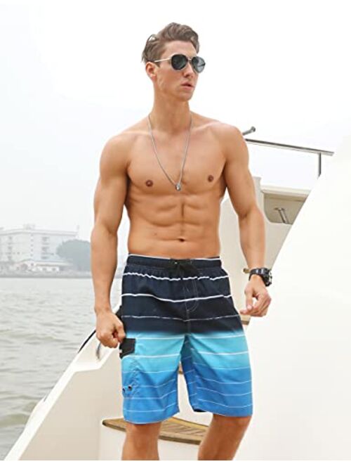 ninovino Men's Summer Holiday Swim Trunks Beach Board Shorts with Lining