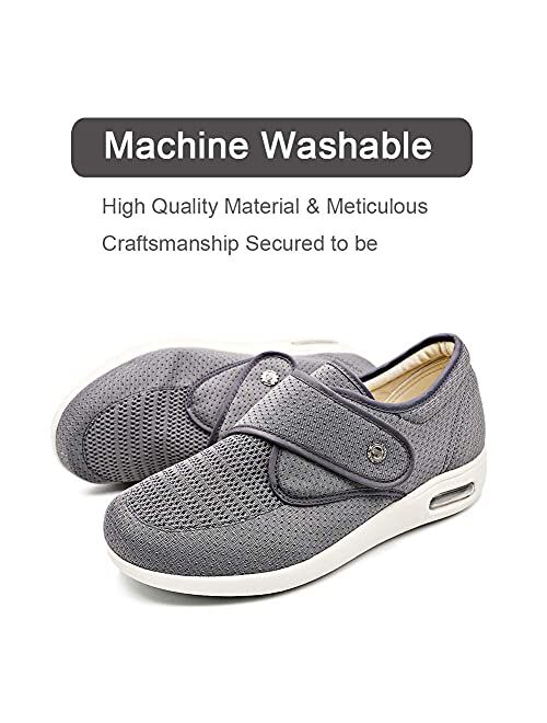 Orthoshoes Women's Diabetic Elderly Shoes Mesh Breathable Walking Sneakers Lightweight Adjustable Easy On and Off Strap Summer Slippers for Swollen Feet