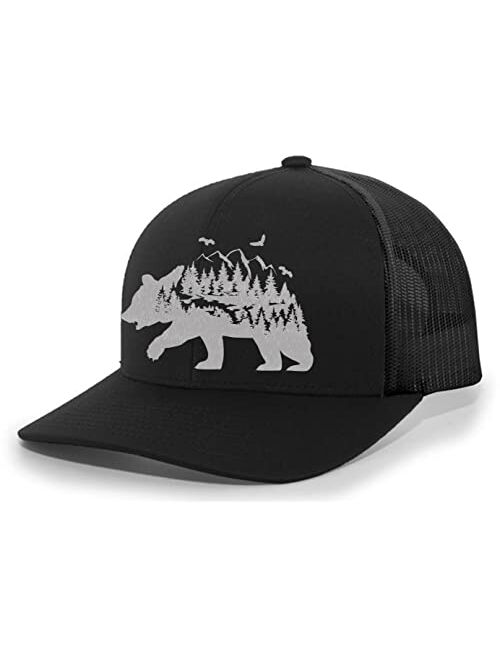 Heritage Pride Mens Trucker Hat Embroidered Mountain Bear Outdoor Hat Baseball Cap