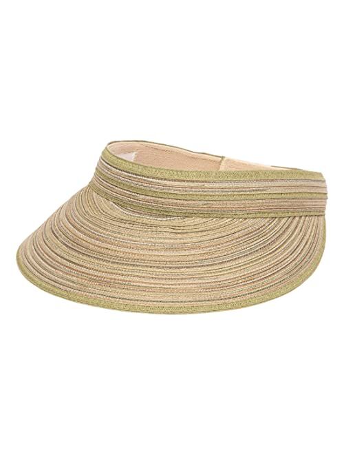 San Diego Hat Co. San Diego Hat Company Women's Mixed Braid Brim Visor with Velcro, Sun Hats for Women