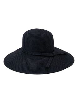 Womens Braided Sun Hat With Self-Tie Band, 5-Inch Brim