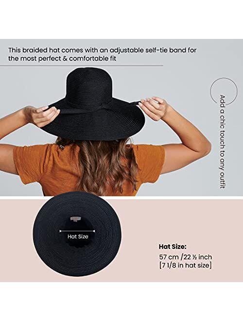 San Diego Hat Company Womens Braided Sun Hat With Self-Tie Band, 5-Inch Brim