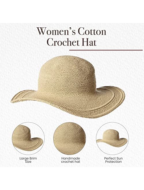 San Diego Hat Co. San Diego Hat Company Women's Cotton Crochet 4 Inch Brim Floppy Hat
