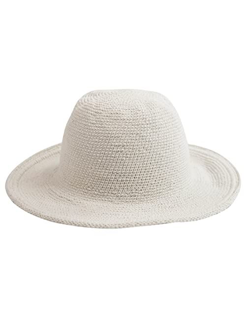 San Diego Hat Co. San Diego Hat Company Women's Cotton Crochet Floppy Hat with 3 Inch Brim