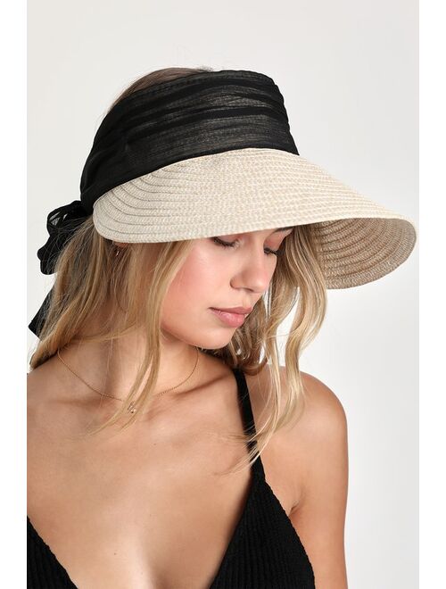 San Diego Hat Company San Diego Hat Co. Set Sail With You Black Straw Visor