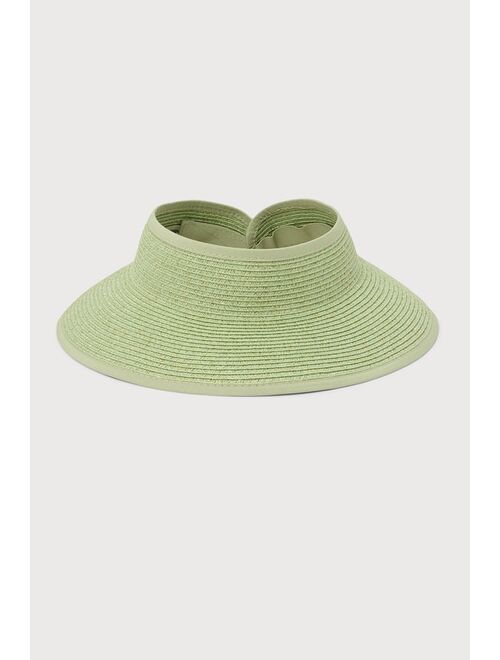 San Diego Hat Company San Diego Hat Co. The Shimmer Lime Green Woven Packable Visor