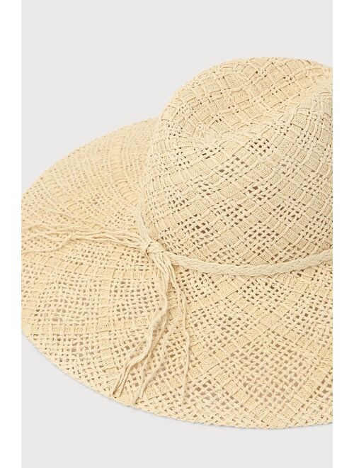 San Diego Hat Company San Diego Hat Co. Sun Dialed Natural Woven Wide-Brim Fedora Hat