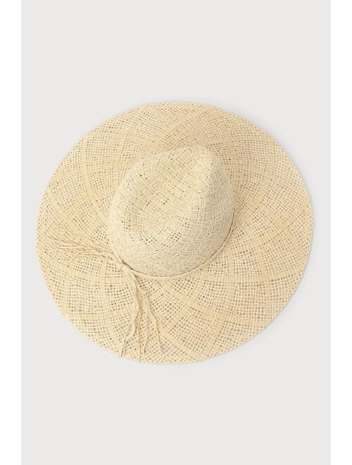 San Diego Hat Company San Diego Hat Co. Sun Dialed Natural Woven Wide-Brim Fedora Hat
