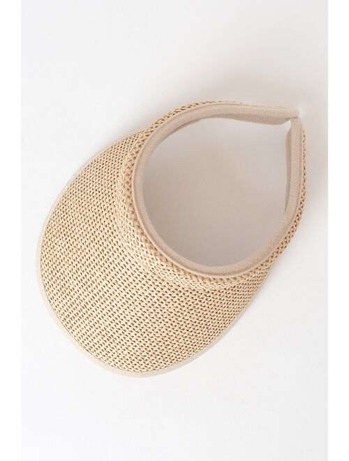 San Diego Hat Company San Diego Hat Co. Heart and Sol Tan Woven Visor