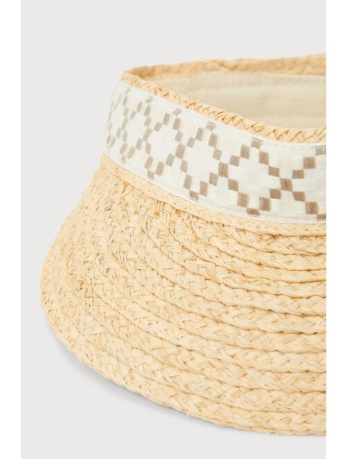 San Diego Hat Company San Diego Hat Co. Past Noon Natural Woven Straw Sun Visor