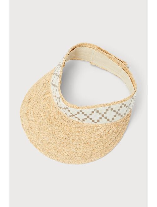 San Diego Hat Company San Diego Hat Co. Past Noon Natural Woven Straw Sun Visor