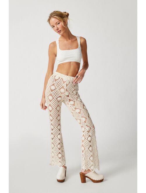 Urban Outfitters UO Luce Del Sol Semi-Sheer Crochet Pant
