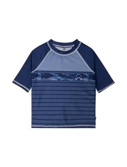 Boy Printed 3/4 Sleeve Rashguard Navy Blue Sharks - Toddler|Child