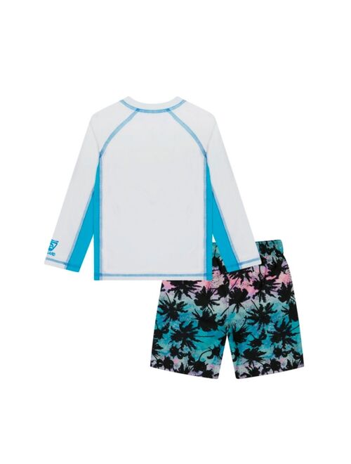 Laguna Little Boys Ombre Palms Swim Set, 2 Piece