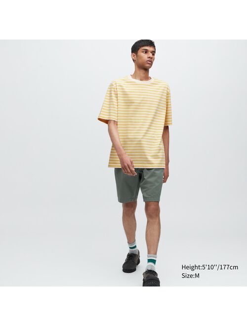 UNIQLO Oversized Striped Half-Sleeve T-Shirt