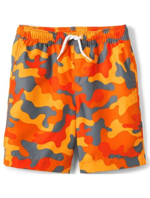 Lands' End Child Boys Husky Printed Swim Trunks