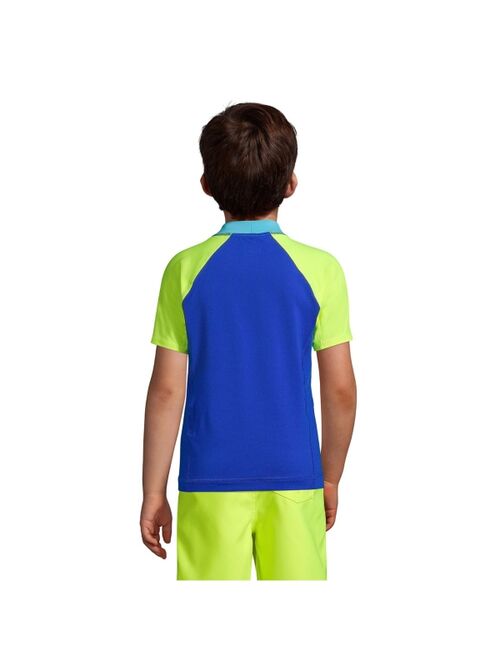 Lands' End Child Boys Short Sleeve Swim UPF 50 Rash Guard
