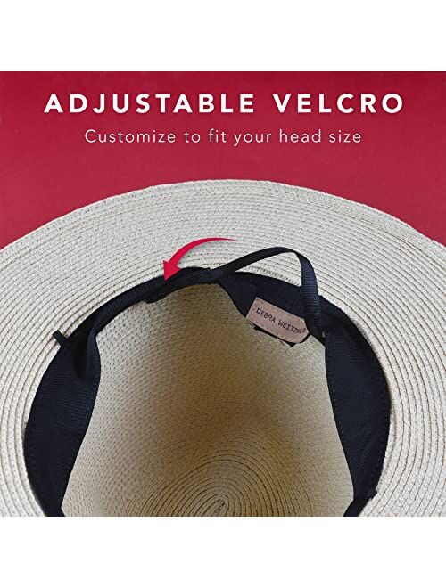 Debra Weitzner Women Fedora Sun Hat with Wide BrimFoldable Roll-Up Straw Beach Hat UPF 50