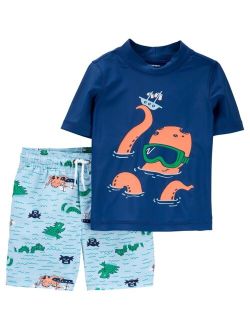 Carter's Toddler Boys Octopus Rash Guard Swimsuit, 2-Piece Set