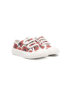 Kids Poppy-print touch-strap trainers
