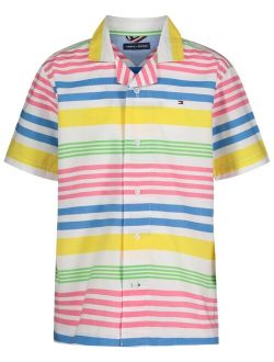 Little Boys Pop X Prep Short Sleeve Yarn Dye Poplin Camp Shirt