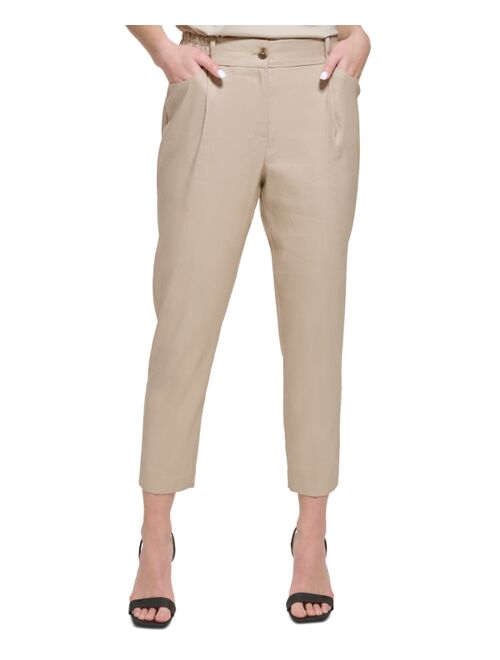 CALVIN KLEIN Women's Cropped Linen Pants