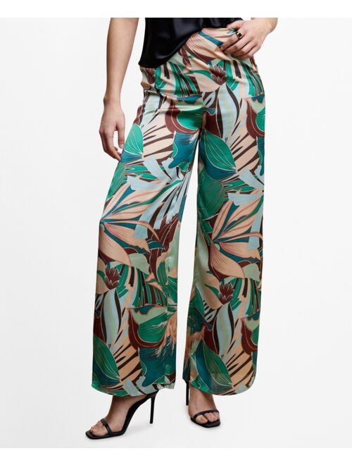 MANGO Women's Tropical Print Pants