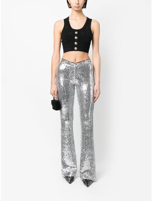 PINKO sequin-embellished flared trousers