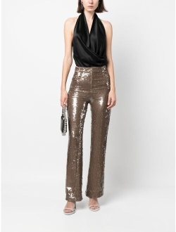 Sabina Musayev flared sequinned trousers