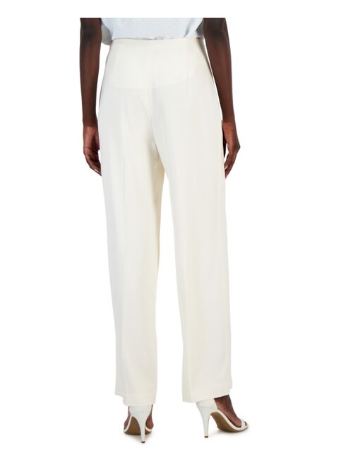 ANNE KLEIN Women's Collection Side-Zip Hollywood Waist Pants