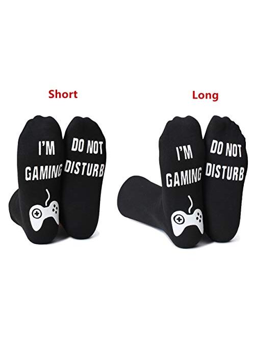 Leotruny 3 Pairs Do Not Disturb I'm Gaming Socks Novelty Cotton Funny Socks Gifts For Men Women Gamers