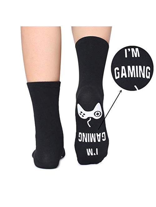 Leotruny 3 Pairs Do Not Disturb I'm Gaming Socks Novelty Cotton Funny Socks Gifts For Men Women Gamers