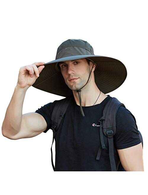 Leotruny Super Wide Brim Bucket Hat UPF50+ Waterproof Sun Hat for Fishing Hiking Camping