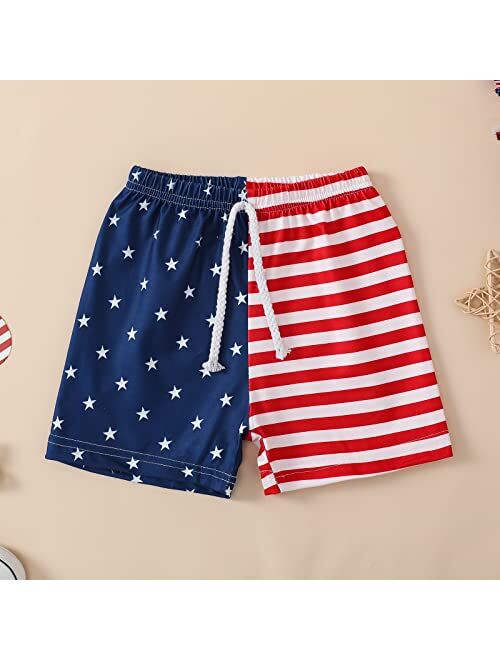 ADXSUN Toddler Boy 4th of July Outfit Short Sleeve T-shirt Top+American Flag Shorts Baby Boy Independence Day Clothes