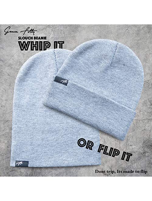 Grace Folly Slouch Beanie Cap Winter Hat for Men or Women (Many Colors)