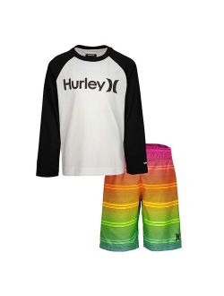 Boys 8-20 Hurley UPF 50  Shoreline Tee & Swim Shorts Set