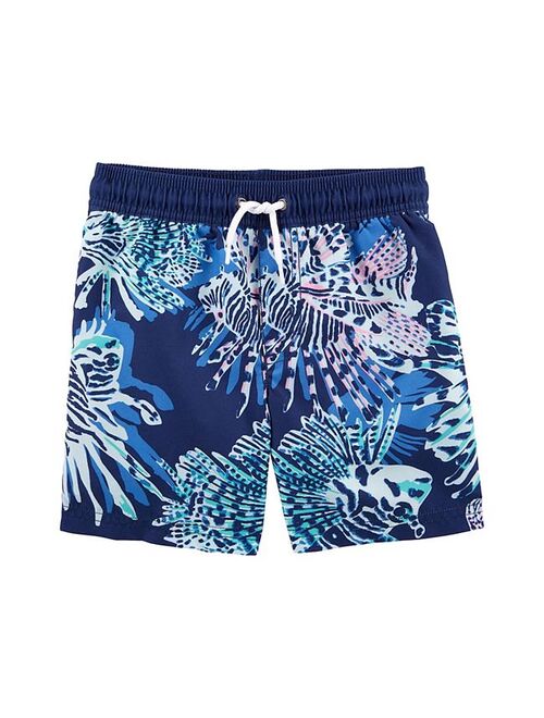 carters Toddler Boy Carter's 2 Piece Reef Explorer Raglan Rash Guard Top & Shorts Set