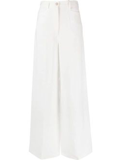 pressed-crease wide-leg trousers