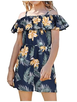 Girls Kids Jumpsuit Off Shoulder Ruffle Romper Playsuit Summer Outfits Clothes Set