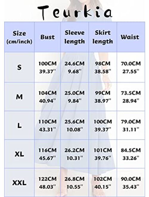 Teurkia Womens Puff Short Sleeves Tops and Long Pleated Skirts Set 2 Pieces Flowy Outfit Suits
