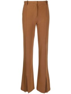 slit-detail flared trousers