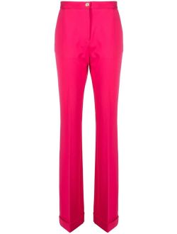 pressed-crease high-waist trousers