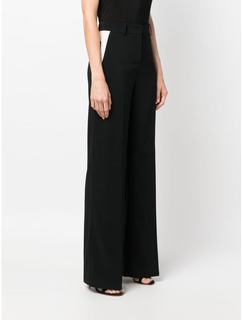 PINKO wide-leg contrasting-panel trousers