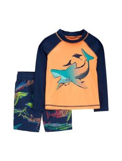 carters Toddler Boy Carter's Shark Rash Guard Top & Swim Trunks Set