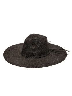Women's Wide Brim Sun Hat Fedora with Woven Pattern