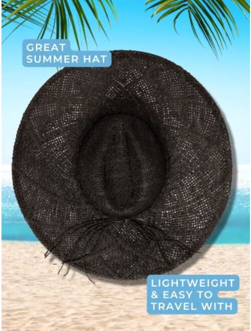 San Diego Hat Co. San Diego Hat Company Women's Wide Brim Sun Hat Fedora with Woven Pattern