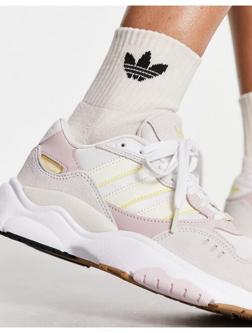 adidas Originals Retropy F90 sneakers in off-white and multi
