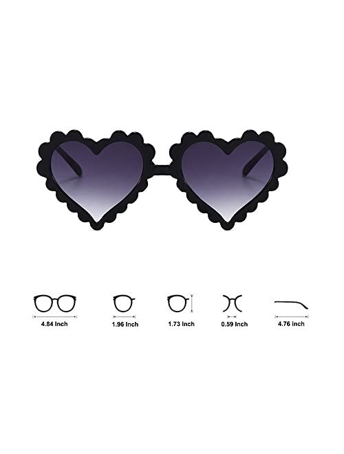 OZPYKAE Girl Heart Sunglasses,Fashion Cute Glasses UV Protection Outdoor Girl Heart Shaped Sunglasses for Toddler Party Beach